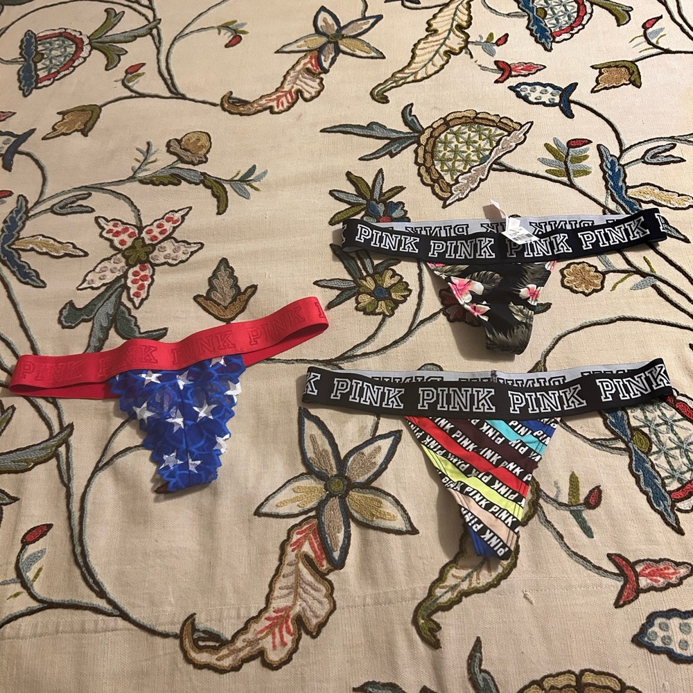 Victoria’s Secret Pink Logo thick waistband thong panties 2016 new with tags